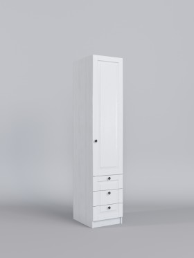 Шкаф угловой (секция с ящиками) Классика (Белый/корпус Выбеленное дерево) в Таре - tara.katalogmebeli.com | фото