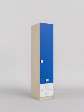 Шкаф угловой (секция с ящиками) Скай (Синий/Белый/корпус Клен) в Таре - tara.katalogmebeli.com | фото