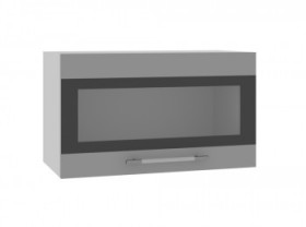 Шкаф верхний Ройс ГВПГСФ 600 (Белый софт/Серый/горизонт) в Таре - tara.katalogmebeli.com | фото