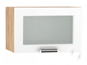 Шкаф верхний со стеклом Прага ШВГС 500 (Белое дерево/корпус дуб крафт золотой) в Таре - tara.katalogmebeli.com | фото