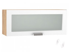 Шкаф верхний со стеклом Прага ШВГС 800 (Белое дерево/корпус дуб крафт золотой) в Таре - tara.katalogmebeli.com | фото
