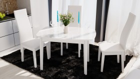 Стол обеденный «Портофино» (Белый глянец/Стекло белое) в Таре - tara.katalogmebeli.com | фото 2