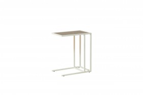 Стол приставной Скандик 42.24 (со стеклом) (металл: белый) в Таре - tara.katalogmebeli.com | фото