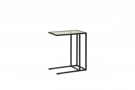 Стол приставной Скандик 42.24 (со стеклом) (металл: черный) в Таре - tara.katalogmebeli.com | фото