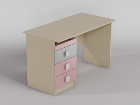Стол (прямая столешница) Грэйси (Розовый/Серый/корпус Клен) в Таре - tara.katalogmebeli.com | фото