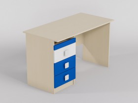 Стол (прямая столешница) Скай люкс (Синий/Белый/корпус Клен) в Таре - tara.katalogmebeli.com | фото