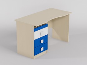 Стол (столешница с выемкой) Скай люкс (Синий/Белый/корпус Клен) в Таре - tara.katalogmebeli.com | фото