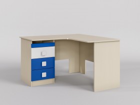 Стол угловой Скай люкс (Синий/Белый/корпус Клен) в Таре - tara.katalogmebeli.com | фото