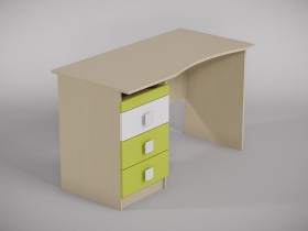 Стол (столешница с выемкой) Эппл (Зеленый/Белый/корпус Клен) в Таре - tara.katalogmebeli.com | фото