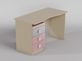 Стол (столешница с выемкой) Грэйси (Розовый/Серый/корпус Клен) в Таре - tara.katalogmebeli.com | фото