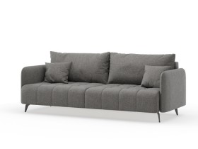 Валериан диван трёхместный прямой Стальной, ткань RICO FLEX 9292 в Таре - tara.katalogmebeli.com | фото 1