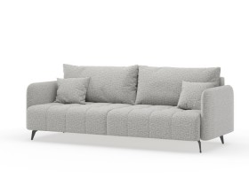 Валериан диван трёхместный прямой Светло-серый, ткань RICO FLEX 108 в Таре - tara.katalogmebeli.com | фото