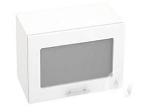 Шкаф со стеклом Валерия-М ШВГС-609 (Белый глянец/Белый/верхний/горизонтальный/высокий) в Таре - tara.katalogmebeli.com | фото