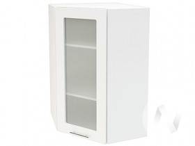 Угловой шкаф со стеклом Валерия-М ШВУС-599 (Белый глянец/Белый/верхний/высокий) в Таре - tara.katalogmebeli.com | фото